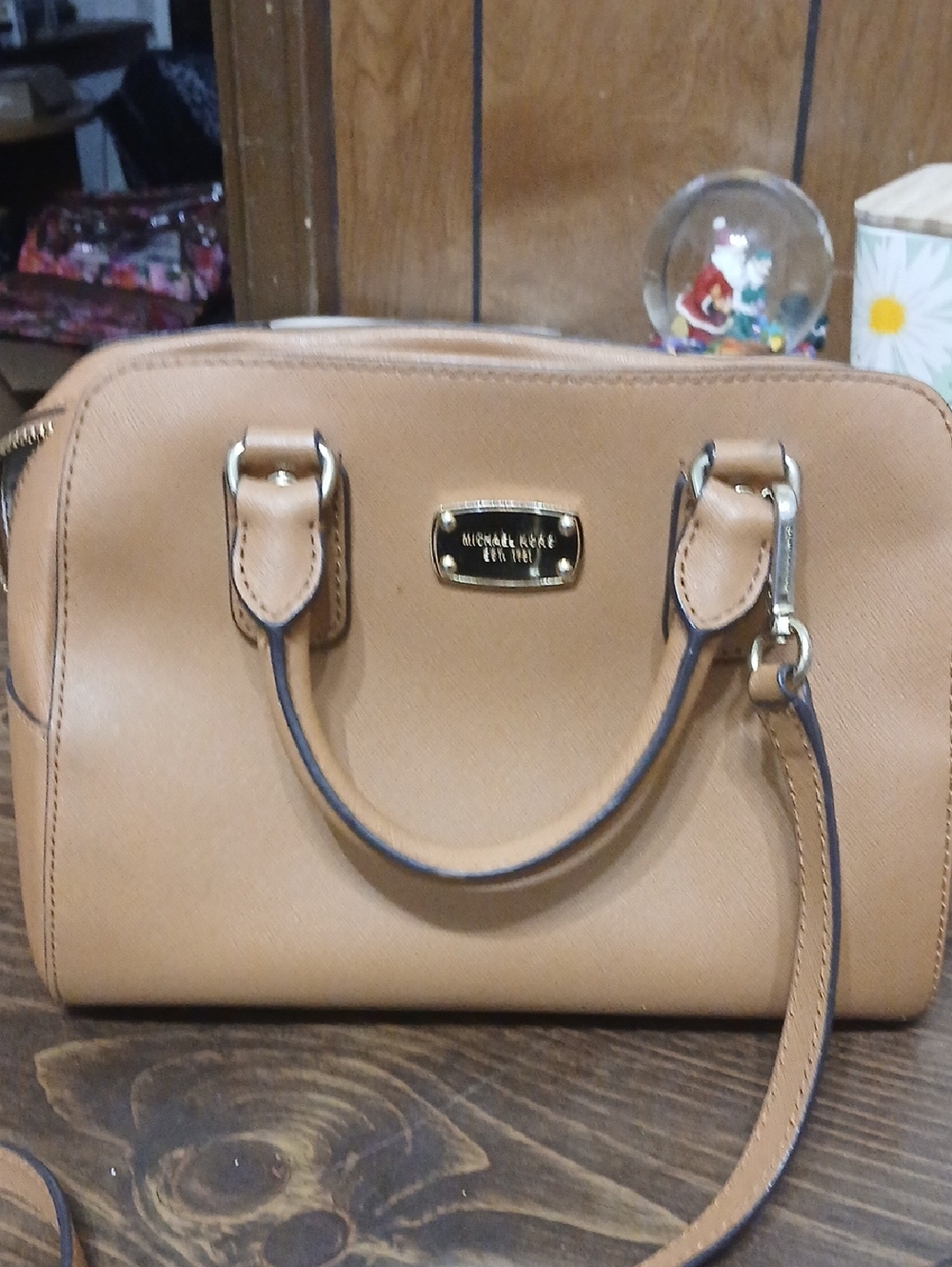 Michael Kors Caramel Tan Leather Satchel with Gold Hardware